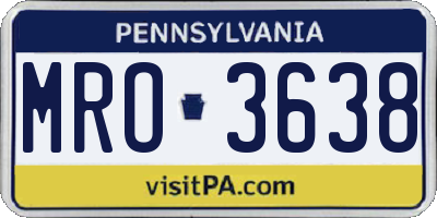 PA license plate MRO3638