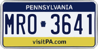 PA license plate MRO3641