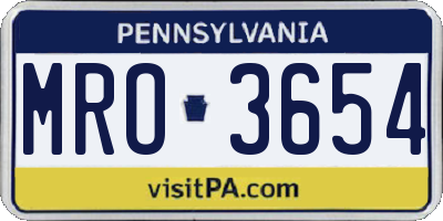 PA license plate MRO3654