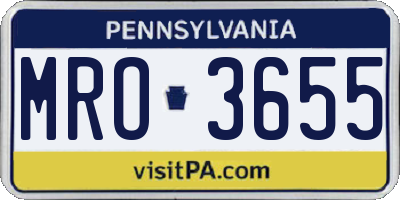 PA license plate MRO3655