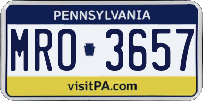 PA license plate MRO3657