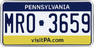 PA license plate MRO3659