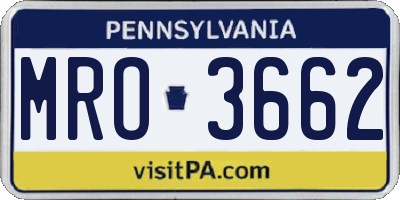 PA license plate MRO3662
