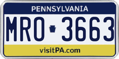 PA license plate MRO3663