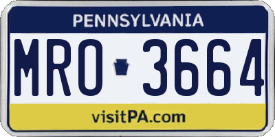 PA license plate MRO3664