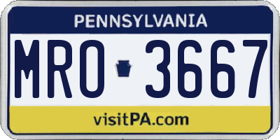 PA license plate MRO3667