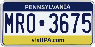 PA license plate MRO3675