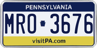 PA license plate MRO3676