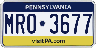 PA license plate MRO3677