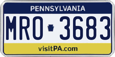PA license plate MRO3683