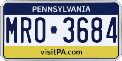 PA license plate MRO3684