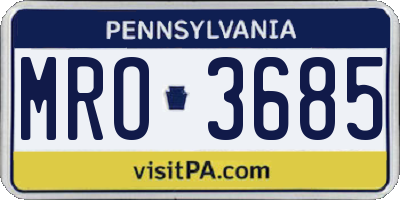PA license plate MRO3685