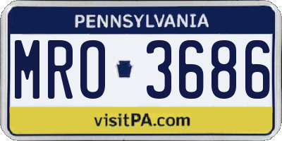 PA license plate MRO3686