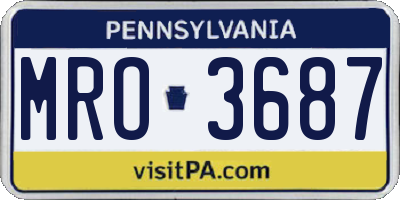 PA license plate MRO3687