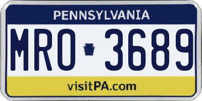 PA license plate MRO3689
