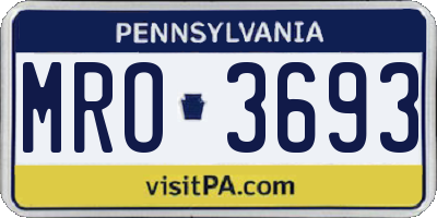 PA license plate MRO3693
