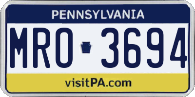 PA license plate MRO3694