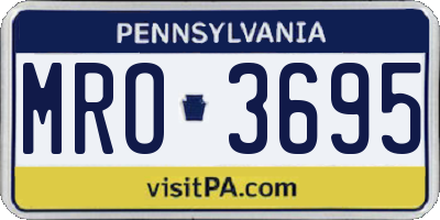 PA license plate MRO3695