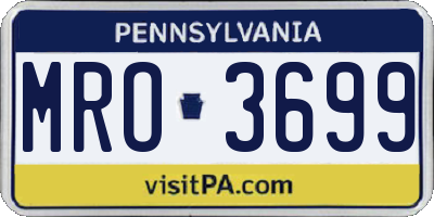 PA license plate MRO3699