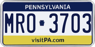 PA license plate MRO3703