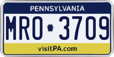 PA license plate MRO3709