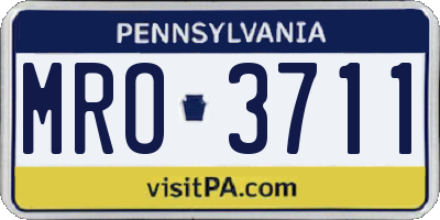 PA license plate MRO3711