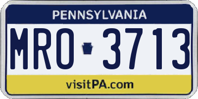 PA license plate MRO3713
