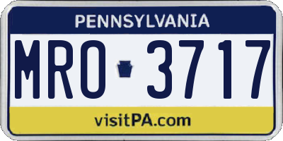 PA license plate MRO3717