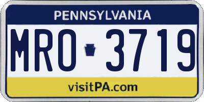 PA license plate MRO3719