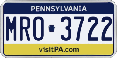 PA license plate MRO3722