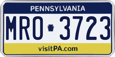PA license plate MRO3723