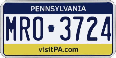 PA license plate MRO3724