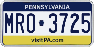 PA license plate MRO3725