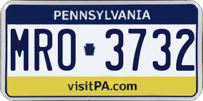 PA license plate MRO3732