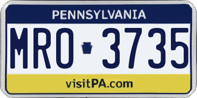PA license plate MRO3735