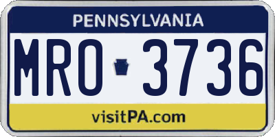 PA license plate MRO3736