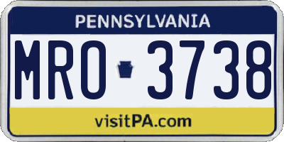 PA license plate MRO3738