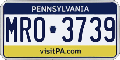 PA license plate MRO3739