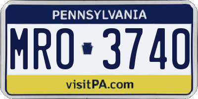 PA license plate MRO3740
