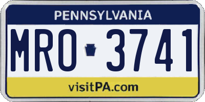 PA license plate MRO3741