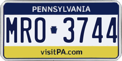 PA license plate MRO3744