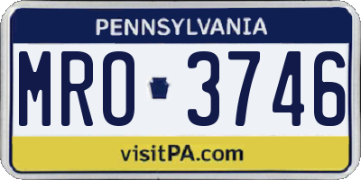 PA license plate MRO3746