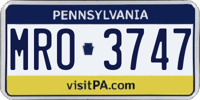 PA license plate MRO3747