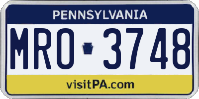 PA license plate MRO3748