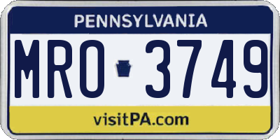 PA license plate MRO3749