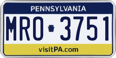 PA license plate MRO3751