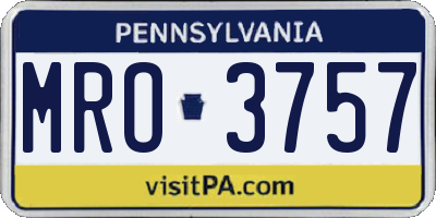 PA license plate MRO3757