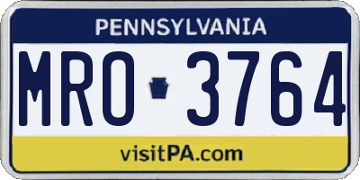 PA license plate MRO3764
