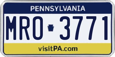 PA license plate MRO3771