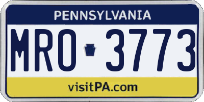 PA license plate MRO3773